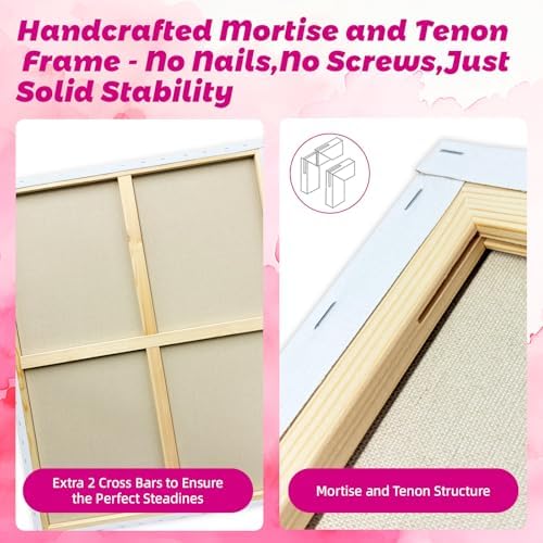 Stretched Canvas for Painting, 2Pack 30X40 Large Canvas for Painting, (400GSM) Triple Primed 2/3" Profile Cotton Professional Artist Quality Blank Canvas,Ready to Paint, Art Supplies for Acrylic, Oil