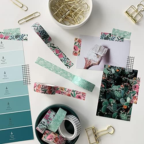 12 Rolls Washi Tape Set for Journaling, Scrapbooking & Decorative Crafts