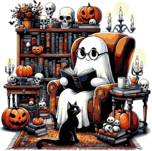 Halloween Paint by Numbers Kit for Adults,DIY Paint by Number 14x14 inch