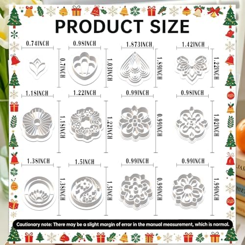 12 Pcs Everyday Essential Polymer Clay Cutters Set - Classic Floral, Geometric & Teardrop Imprint Cutters for Polymer Clay Jewelry Making, Fit Gift for Friends, Sisters & Wives