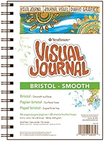 Strathmore Wire Bound Visual Journal, 100 lb. Smooth Bristol, 9 X 12 inches, White, 28 Sheets (460-39)