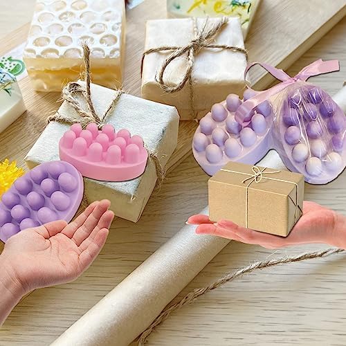 2Pcs Silicone Massage Bar Soap Molds Handmade Soap Molds for Soap Making