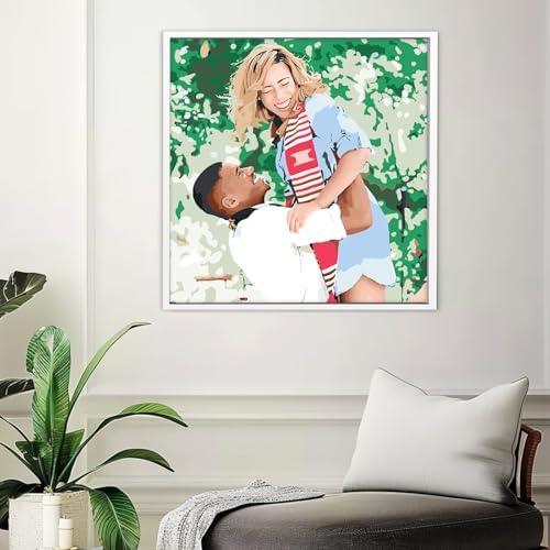 CUSTOM STEWARD Custom Paint by Numbers Kit, DIY Personalized Canvas Painting Set with Acrylic Paints, 3 Brushes, Numbered Canvas, Home Decor, Gifts for Girlfriend Boyfriend Couples Valentines