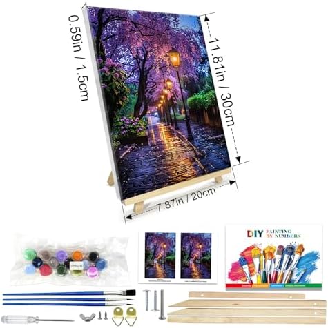 JOOZ Paint by Numbers Kit for Adults with Frame, Landscape Paint by Number
