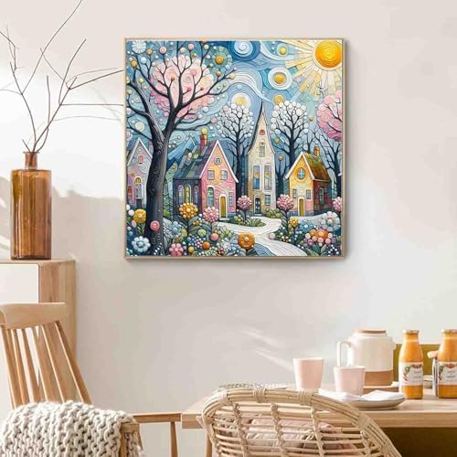 DYAIANGMU Scenery Paint by Numbers Kit for Adults Beginners 15.7X15.7 inch