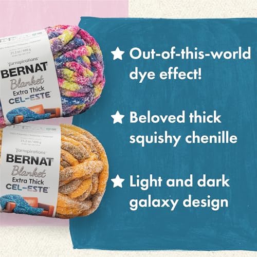 Bernat Blanket Extra Thick Cel-Este Chunky Yarn, Nebula Blue, 2-Pack