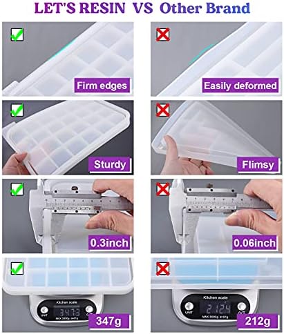 LET'S RESIN Tray Molds, Jar Silicone Molds with Lid, Resin Molds for Epoxy Resin, Silicone Molds Kits for DIY Art Furniture Dtorage and Decoration, Festival Gifts