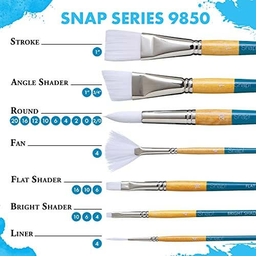 Princeton Snap! PAB96522 9650SET-2 Snap Brush, Round 6 4 Stroke 34", Multicolor