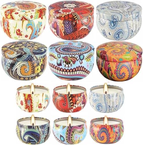 Phinicco 2.5oz Candle Tins for Candle Making 6 Pcs Empty Candle Tins with Lids Candle Jars (6 Colors)