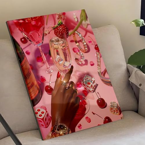Pink girl Cocktail Dice Diamond Art Kits for Adults Diamond Painting Kits