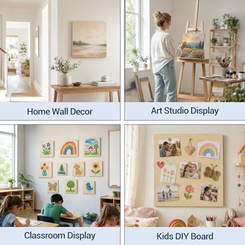 Falling in Art 10 Pack 8x8 Unfinished Birch Wood Panels Kit for Painting