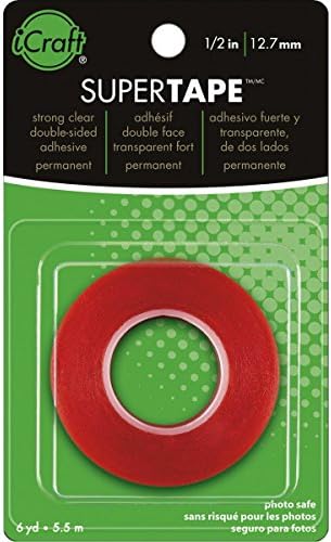 iCraft SuperTape Strong Double Sided Permanent Adhesive, 1/2" x 6 yards