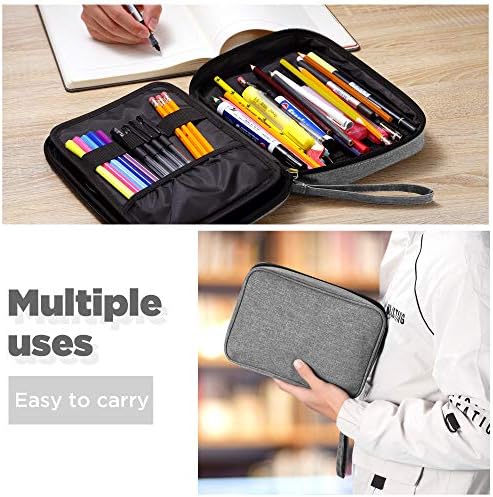 Zannaki Big Capacity Storage Pouch Marker Pen Pencil Case Simple Stationery Bag Box Art Tool & Sketch Storage Boxes for Bullet Journal Middle High School Office College Student Girl Women Adult Teen