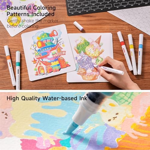 Shuttle Art Automatic Ink Control Acrylic Paint Markers, 60 Colors Brush Tip Acrylic Paint Pens for Rock, Ceramic, Wood, Canvas, Glass, Stone, Fabric, Card Making, DIY Football Crafts, FlipFunAlong