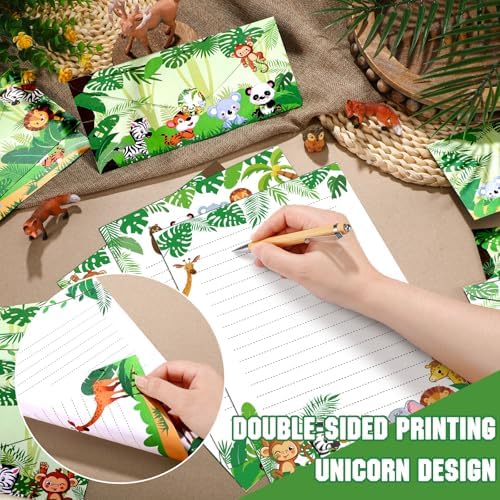 Taobary 160 Pack Stationery Paper Set,safari Animal,8.5 X 11 Inch