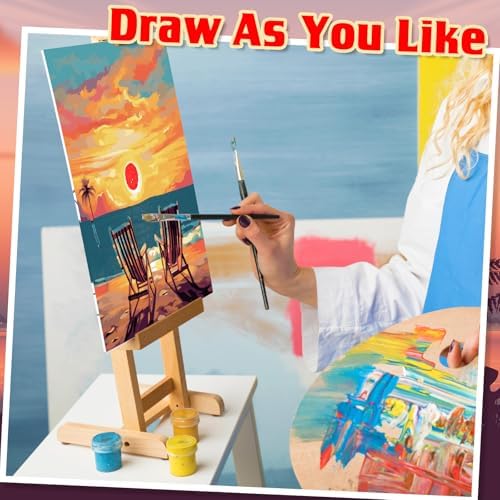 Tinlade 12 Pcs Pre Drawn Canvas for Painting Stretched,Sea Sunset