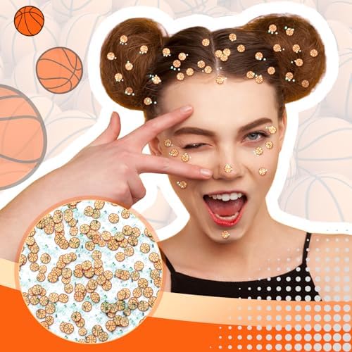 Weysat 30g Basketball Polymer Clay Slices 0.2 Inch Mini Sports Pieces