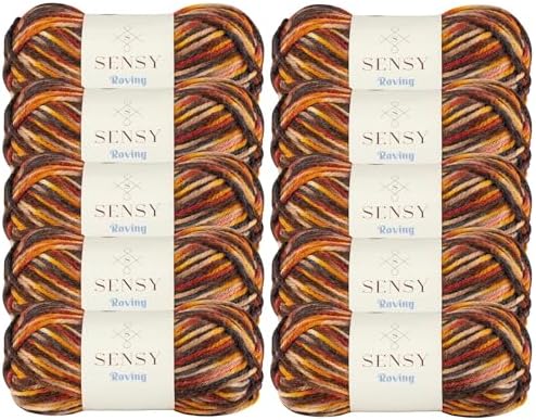 S Sensy Roving Multi - Premium Acrylic&Wool Yarn 10 Skeins Autumn 131 Yards