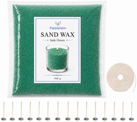 Sand Wax for Candle Making, 440g Refillable Candle Wax Sand,Jade Green