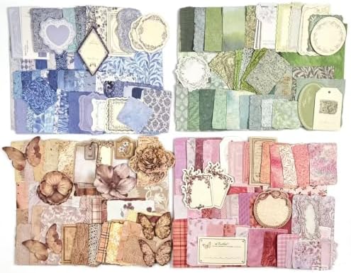 Alideco 400pcs Scrapbook Paper Vintage ‌border Floral Junk journal supplies