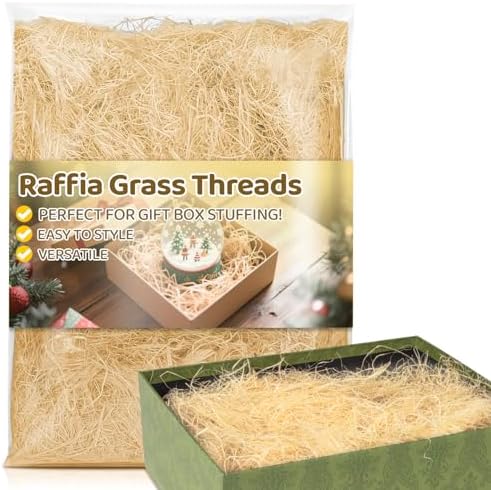 Sukh 5.3OZ Raffia Grass Threads - Raffia Yarn for Gift Wrapping & Crafts