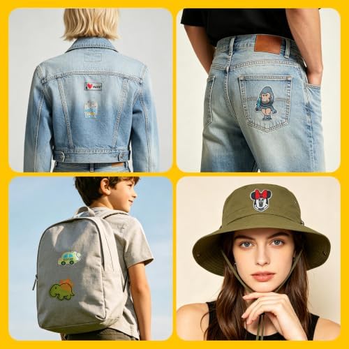 60 Pcs Random Cute Cartoon Embroidery Patches, Vibrant Rich Hues, Iron On/Sew On Decorative Patch Applique for Clothes, Dress, Hat, Jeans, DIY Accessories