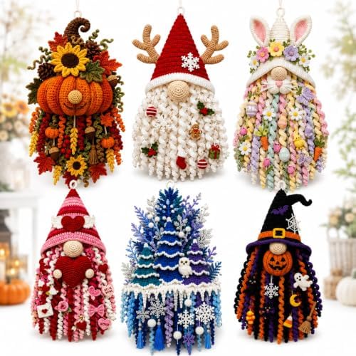 DIY Seasonal 3D Crochet Door Hanger Kit Collection, Easy Beginners