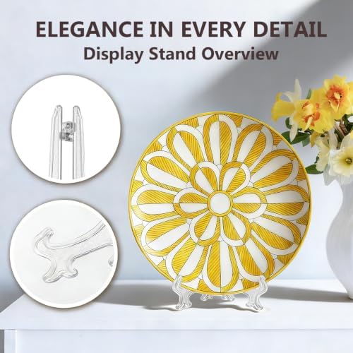Artliving 8 Inch Clear Plastic Easels or Stand/Plate Holders to Display Pictures or Other Items at Weddings, Home Decoration, Birthdays, Tables (6 Pack)