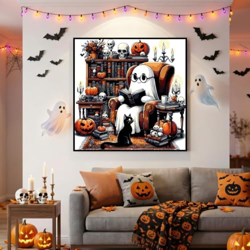 Halloween Paint by Numbers Kit for Adults,DIY Paint by Number 14x14 inch