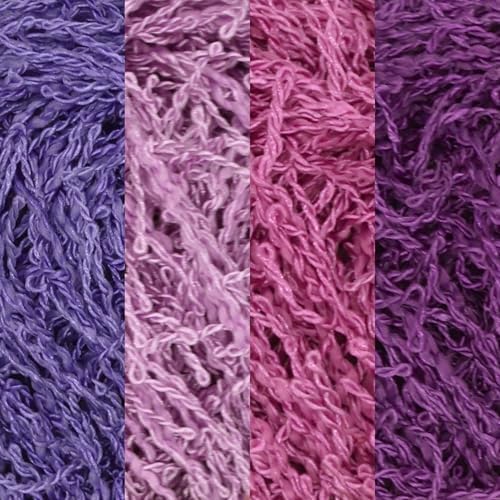 JubileeYarn Scrubby Dish Yarn - 50g/Skein Dishcloth Polyester - Shades of Purple - 4 Skeins