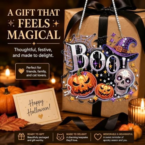Halloween Diamond Art Hanging Kit for Adult, Diamond Art Painting 8x8inch