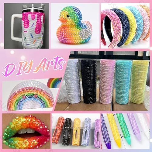 28000 Pcs Color Flatback Rhinestones Bedazzling Kit, White Resin Jelly Gems