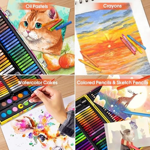 Art Supplies, 180 Pack Art Drawing Coloring Kit for Kids Girls Boys Teens