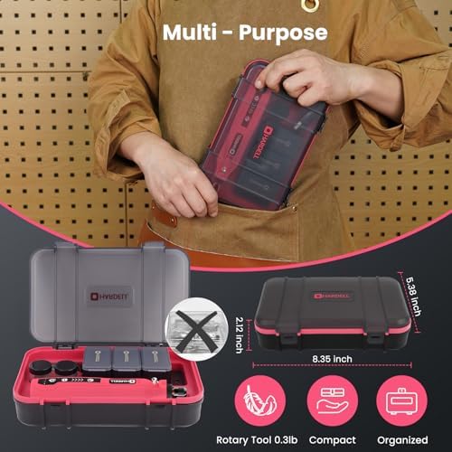 HARDELL Mini Cordless Rotary Tool, 4V 129pcs Rechargeable Rotary Tool Kit | USB Charging Multi-Purpose DIY Tool for Sanding, Polishing, Drilling, Engraving, Woodworking, Craft
