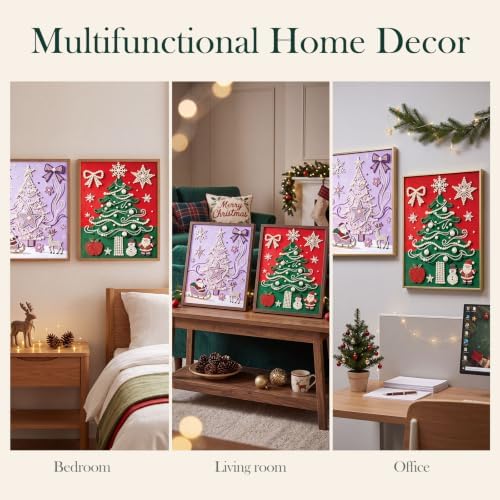 FunooFuno 2 Pcs Christmas Decor Pearl Diamond Art Kits for Adult, 16" x 20"
