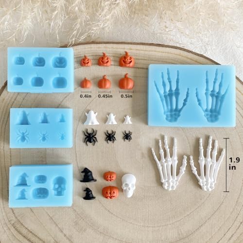 KEOKER Halloween Polymer Clay Molds for Jewelry, Earring Molds, 3D Mold, Halloween Earring Decoration (Substitute Polymer Clay Cutters)