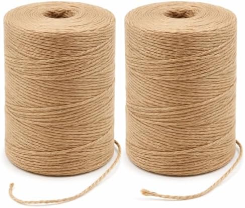 2mm 164FT, 600FT, 1200FT, 1800FT Natural Jute Twine String, 2 Pack of 600FT