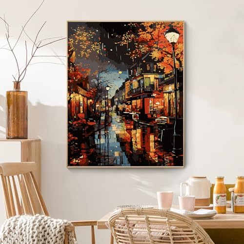 PRASIO Paint by Numbers Kit for Adults Beginner, Landscape Adult Paint by Numbers on Canvas, DIY Acrylic Watercolor Oil Paint by Number for Adults for Home Decor Gift 16x20 Inch