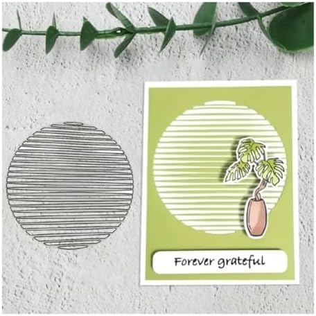 Scrapbooking Die-Cuts, Layer Frame Net Set Metal Cutting Dies for Card Making, Paper Craft Template, Background Embossing Stencils, DIY Album Décor (Circular Stripe Frame-10x10cm)