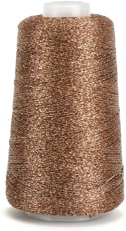 Metallic Crochet Thread, 80g Lurex Yarn for Charms(Bronze)