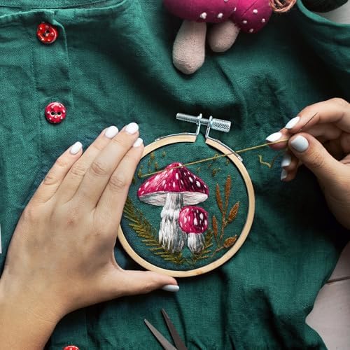 Caydo 6 Pieces 3 Inch Embroidery Hoop with Metal Screw