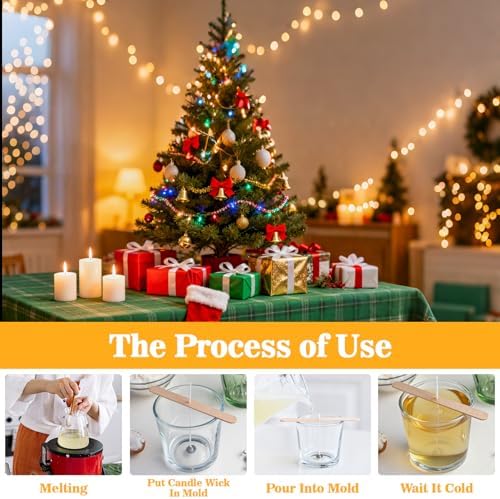 CARGEN 430g Paraffin Wax Pellets - White Candle Making Wax Beads for DIY