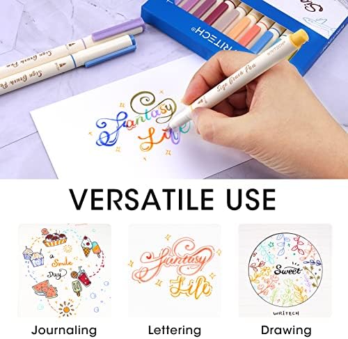 WRITECH Arts Sign Brush Pen: Water Based Vintage Assorted Colors Ink 12ct