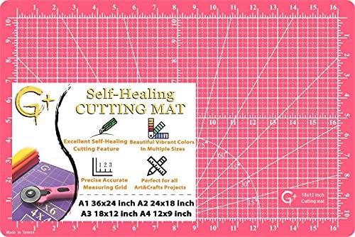 G+ Self-Healing Reversible Cutting Mat - A3 12x18 for Fabric; Double-Sided Cutting Board for Sewing, Crafting, Quilting, Scrapbooking, Rotary Cutting - Perfect for Creators