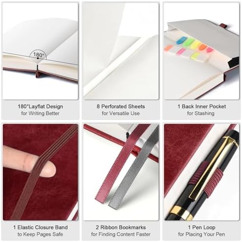 Blank Journal, Hardcover Sketchbook 8.5" x 11", 320 Pages Blank Notebook A4