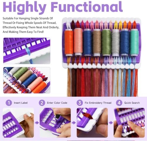 LOKUNN Embroidery Floss Organizer 30 Positions 2 Pcs Thread Organizers