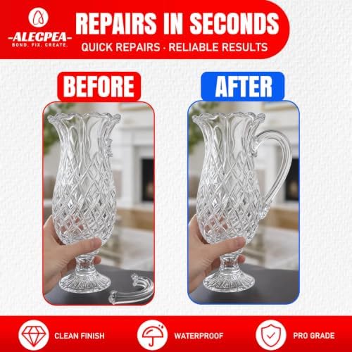 ALECPEA Glass Glue Clear, 30g Thick Super Glue for Glass with 3 Droppers
