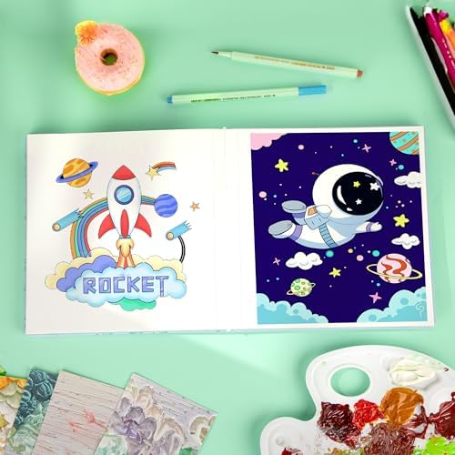 FLYING EAGLE Sketch Book, Square Hardcover Journal for Kids,10x10, Green