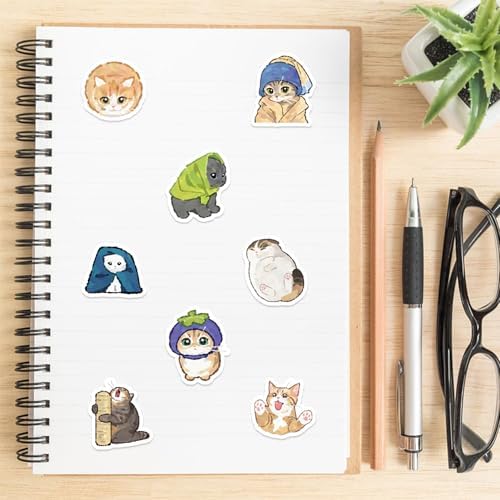 500Pcs Cat Stickers Waterproof Vinyl Decals for Water Bottles