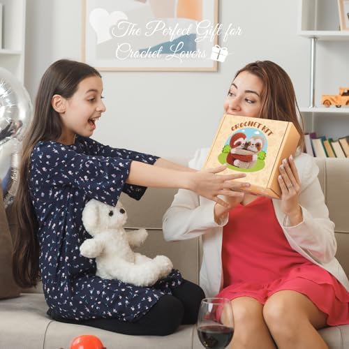 Fortuning's JDS Crochet Kit for Beginners, Hug Sloths Crochet Animal Kit